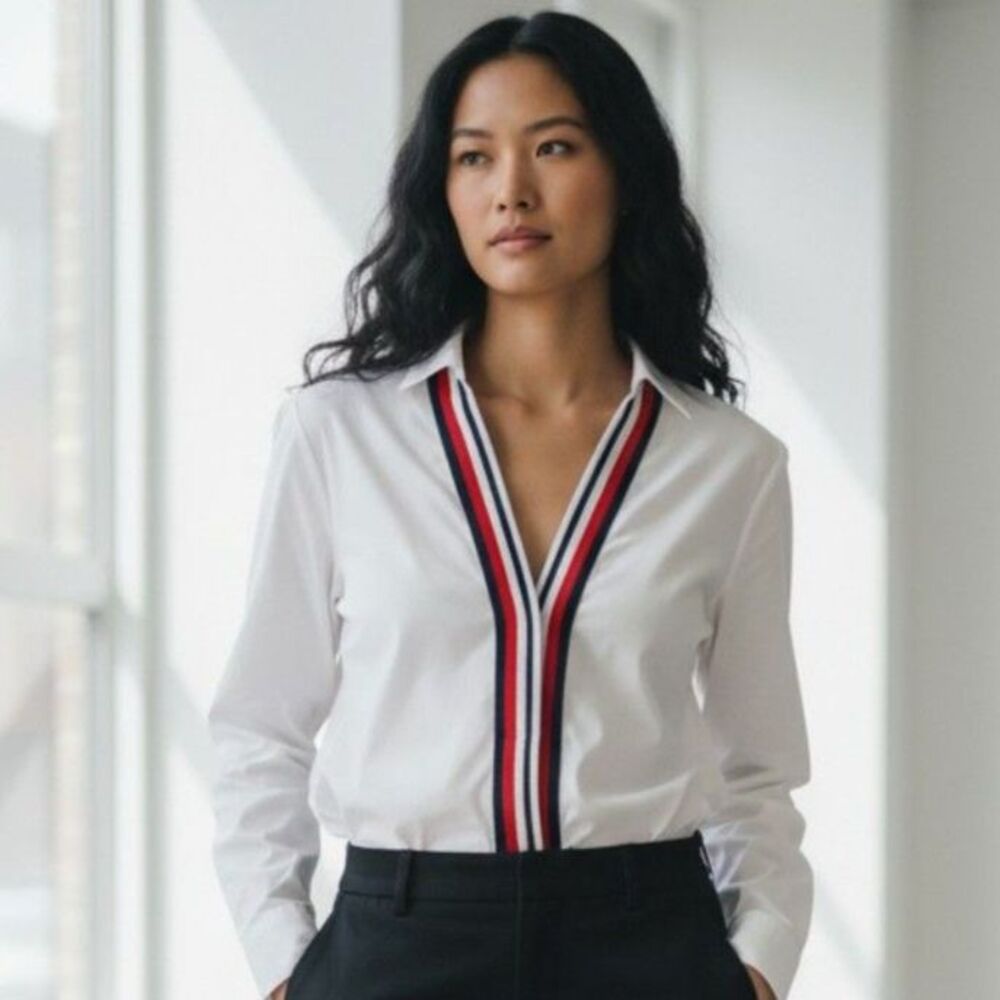 Zara Women’s 100% Cotton Button Down Shirt Size Small NWT Long Sleeve Preppy